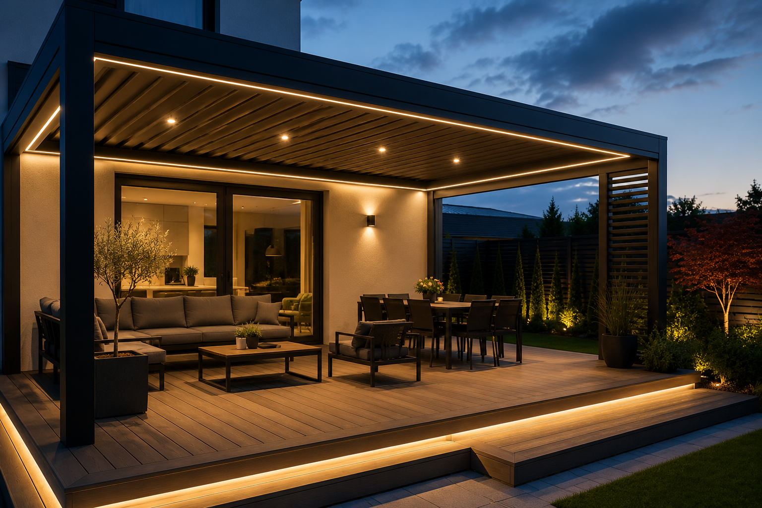 Pergola aluminiowa z oświetleniem LED – czy warto?