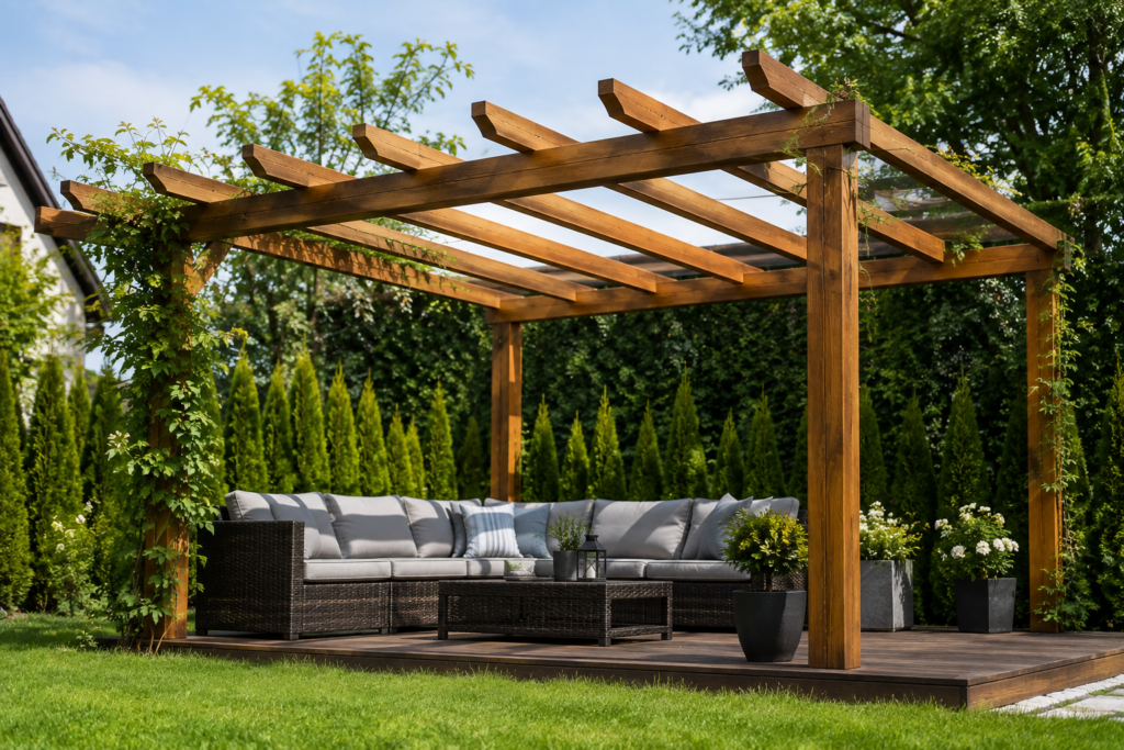 Pergola z dachem czy otwarta konstrukcja – co wybrać?